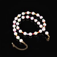 Vintage Style Simple Style Round Colorful Stainless Steel Freshwater Pearl 18k Gold Plated Necklace In Bulk main image 3
