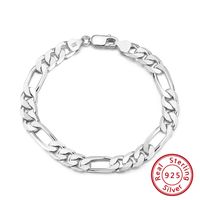 Simple Style Solid Color Sterling Silver Polishing Plating Chain Chain White Gold Plated Rhodium Plated Silver Plated Bracelets sku image 1