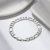 Simple Style Solid Color Sterling Silver Polishing Plating Chain Chain White Gold Plated Rhodium Plated Silver Plated Bracelets main image 1