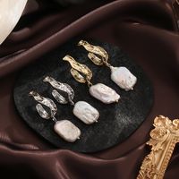 1 Pair Retro Baroque Style Irregular Pearl Plating Copper 18k Gold Plated Silver Plated Drop Earrings main image 2