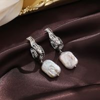 1 Pair Retro Baroque Style Irregular Pearl Plating Copper 18k Gold Plated Silver Plated Drop Earrings main image 4