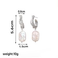 1 Pair Retro Baroque Style Irregular Pearl Plating Copper 18k Gold Plated Silver Plated Drop Earrings sku image 2