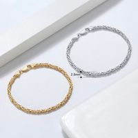 Simple Style Solid Color Sterling Silver Polishing Plating Chain 18k Gold Plated White Gold Plated Silver Plated Bracelets main image 2