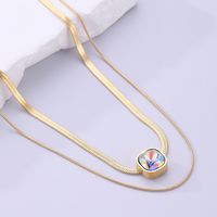 Simple Style Square Stainless Steel Plating Inlay Zircon 18k Gold Plated Double Layer Necklaces main image 3