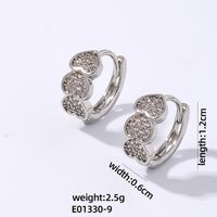 1 Pair Vintage Style Simple Style Heart Shape Plating Inlay Copper Zircon Earrings sku image 9