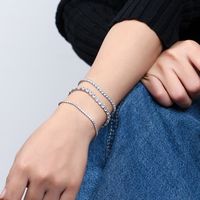 Luxurious Simple Style Round Sterling Silver Plating Inlay Zircon White Gold Plated Rhodium Plated Silver Plated Tennis Bracelet main image 2