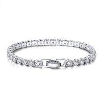 Glam Simple Style Solid Color Sterling Silver Plating Inlay Zircon White Gold Plated Rhodium Plated Silver Plated Tennis Bracelet main image 5