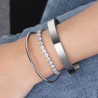 Glam Simple Style Solid Color Sterling Silver Plating Inlay Zircon White Gold Plated Rhodium Plated Silver Plated Tennis Bracelet main image 2