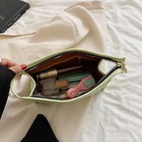 Elegant Plaid Solid Color Pu Leather Square Makeup Bags main image 2