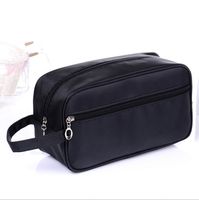 Casual Solid Color Pu Leather Nylon Storage Bag Makeup Bags main image 3