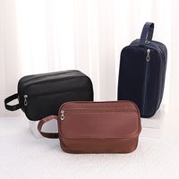Casual Solid Color Pu Leather Nylon Storage Bag Makeup Bags main image 4