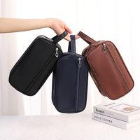 Casual Solid Color Pu Leather Nylon Storage Bag Makeup Bags main image 5