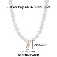 Romantic Simple Style Irregular Moon Stainless Steel Freshwater Pearl 18k Gold Plated Pendant Necklace In Bulk sku image 1
