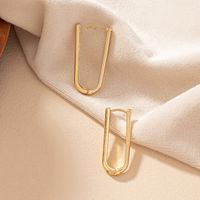 1 Paar Einfacher Stil Klassischer Stil Pendeln U-form Überzug Legierung 14 Karat Vergoldet Ohrringe main image 3
