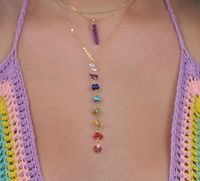 Original Design Geometric Crystal Handmade Plating Gold Plated Women's Pendant Necklace main image 4