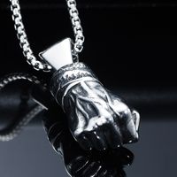 Hip Hop Hand Titan Stahl Polieren Männer Halskette Mit Anhänger main image 2