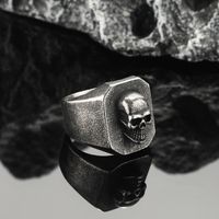Punk Skull Titanium Steel Plating Men's Rings main image 2