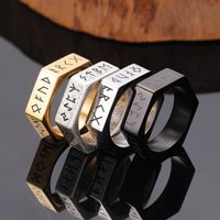 Punk Geometric Titanium Steel Plating Men's Rings main image 1