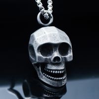 Casual Skull Titanium Steel Polishing Men's Pendant Necklace sku image 1