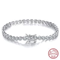 Glam Simple Style Round Round Dots Sterling Silver Plating Inlay Zircon White Gold Plated Rhodium Plated Silver Plated Tennis Bracelet main image 5