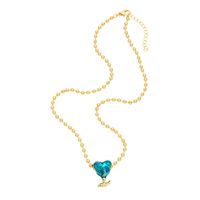 Simple Style Heart Shape Airplane Copper 18k Gold Plated Zircon Pendant Necklace In Bulk main image 2