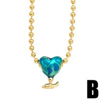 Simple Style Heart Shape Airplane Copper 18k Gold Plated Zircon Pendant Necklace In Bulk main image 4