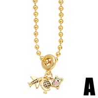 Simple Style Heart Shape Airplane Copper 18k Gold Plated Zircon Pendant Necklace In Bulk main image 5