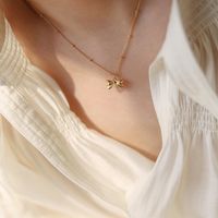 Elegant Glam Bow Knot Stainless Steel Plating 18k Gold Plated Necklace main image 4
