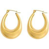 1 Par Estilo Ig Estilo Simple Color Sólido Enchapado Acero Inoxidable Chapado En Oro Aretes sku image 12