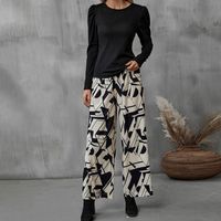 Indoor Daily Street Women's Casual Elegant Simple Style Printing Spandex Polyester Pants Sets Pants Sets main image 1