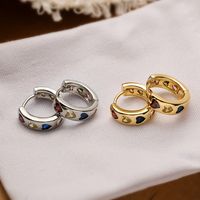 1 Pair Simple Style Heart Shape Plating Inlay Copper Zircon 18k Gold Plated Hoop Earrings main image 3