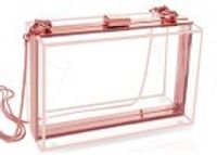 Black Transparent Pink Arylic Solid Color Square Evening Bags sku image 8