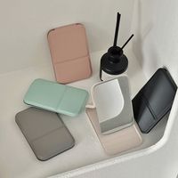 Simple Style Solid Color Pu Leather Mirror 1 Piece main image 1