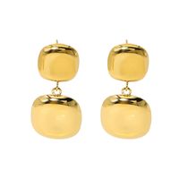 1 Pair Ig Style Vacation French Style Square Plating Stainless Steel Titanium Steel 18k Gold Plated Drop Earrings main image 3