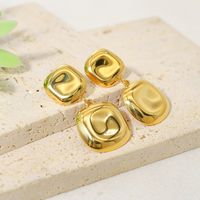 1 Pair Ig Style Vacation French Style Square Plating Stainless Steel Titanium Steel 18k Gold Plated Drop Earrings main image 4