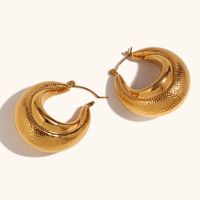 1 Pair Lady U Shape Plating Stainless Steel 18k Gold Plated Earrings main image 4