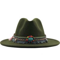 Unisex Cowboy Style Solid Color Flat Eaves Fedora Hat main image 4