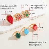 Elegant Classical Vintage Style Square Copper Plating Inlay Zircon 14k Gold Plated Open Rings main image 9