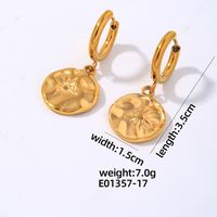 1 Pair IG Style Simple Style Star Heart Shape Polishing Plating Carving 304 Stainless Steel K Gold Plated Rhodium Plated Drop Earrings sku image 3
