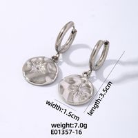 1 Pair IG Style Simple Style Star Heart Shape Polishing Plating Carving 304 Stainless Steel K Gold Plated Rhodium Plated Drop Earrings sku image 1