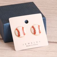 1 Pair Preppy Style Simple Style Sports Baseball Rugby Basketball Enamel Alloy Ear Studs main image 5