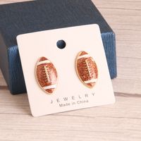 1 Pair Preppy Style Simple Style Sports Baseball Rugby Basketball Enamel Alloy Ear Studs main image 4