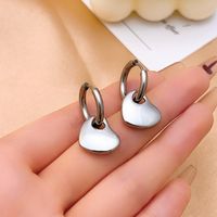 1 Pair Hip-Hop Vintage Style Heart Shape Polishing Plating 304 Stainless Steel Gold Plated Silver Plated Drop Earrings main image 3