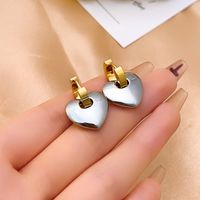 1 Paire Hip Hop Style Vintage Forme De Cœur Polissage Placage Acier Inoxydable 304 Plaqué Or Plaqué Argent Boucles D'oreilles main image 7