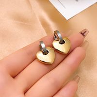 1 Paire Hip Hop Style Vintage Forme De Cœur Polissage Placage Acier Inoxydable 304 Plaqué Or Plaqué Argent Boucles D'oreilles main image 6