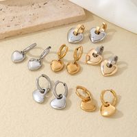 1 Pair Hip-Hop Vintage Style Heart Shape Polishing Plating 304 Stainless Steel Gold Plated Silver Plated Drop Earrings main image 8