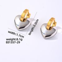 1 Pair Hip-Hop Vintage Style Heart Shape Polishing Plating 304 Stainless Steel Gold Plated Silver Plated Drop Earrings sku image 1