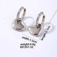 1 Pair Hip-Hop Vintage Style Heart Shape Polishing Plating 304 Stainless Steel Gold Plated Silver Plated Drop Earrings sku image 2