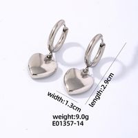 1 Pair Hip-Hop Vintage Style Heart Shape Polishing Plating 304 Stainless Steel Gold Plated Silver Plated Drop Earrings sku image 3