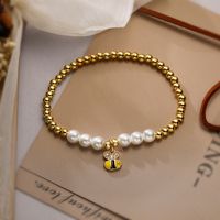 Vintage Style Simple Style Letter Heart Shape Copper Enamel Plating Inlay Zircon Gold Plated Bracelets main image 3
